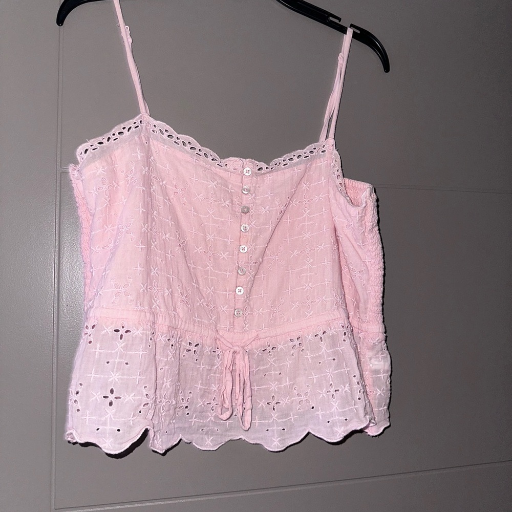 Aerie pink eyelet tank *Size small